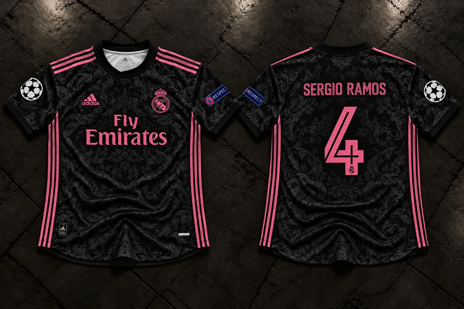 Real Madrid Sergio Ramos #4 Black/Pink